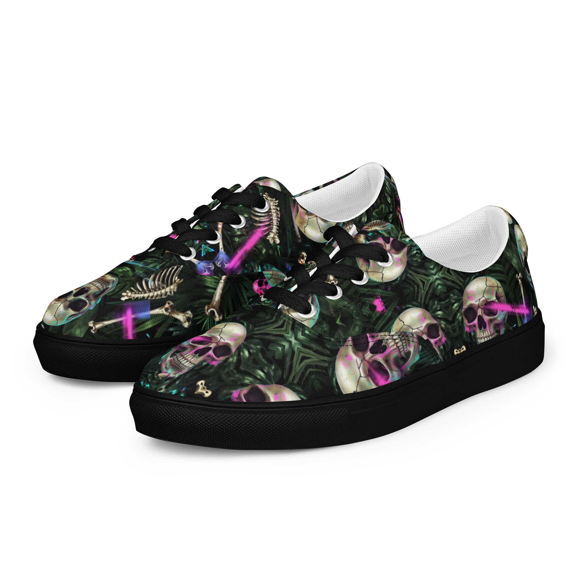 Neon Bone Jungle Lace-Up Canvas Shoes product image (3)