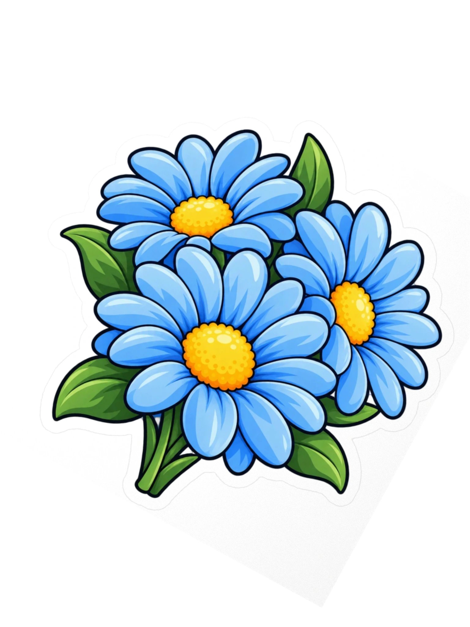 Blue Daisy Water Bottle Sticker | Cute Floral Vinyl Decal product image (2)