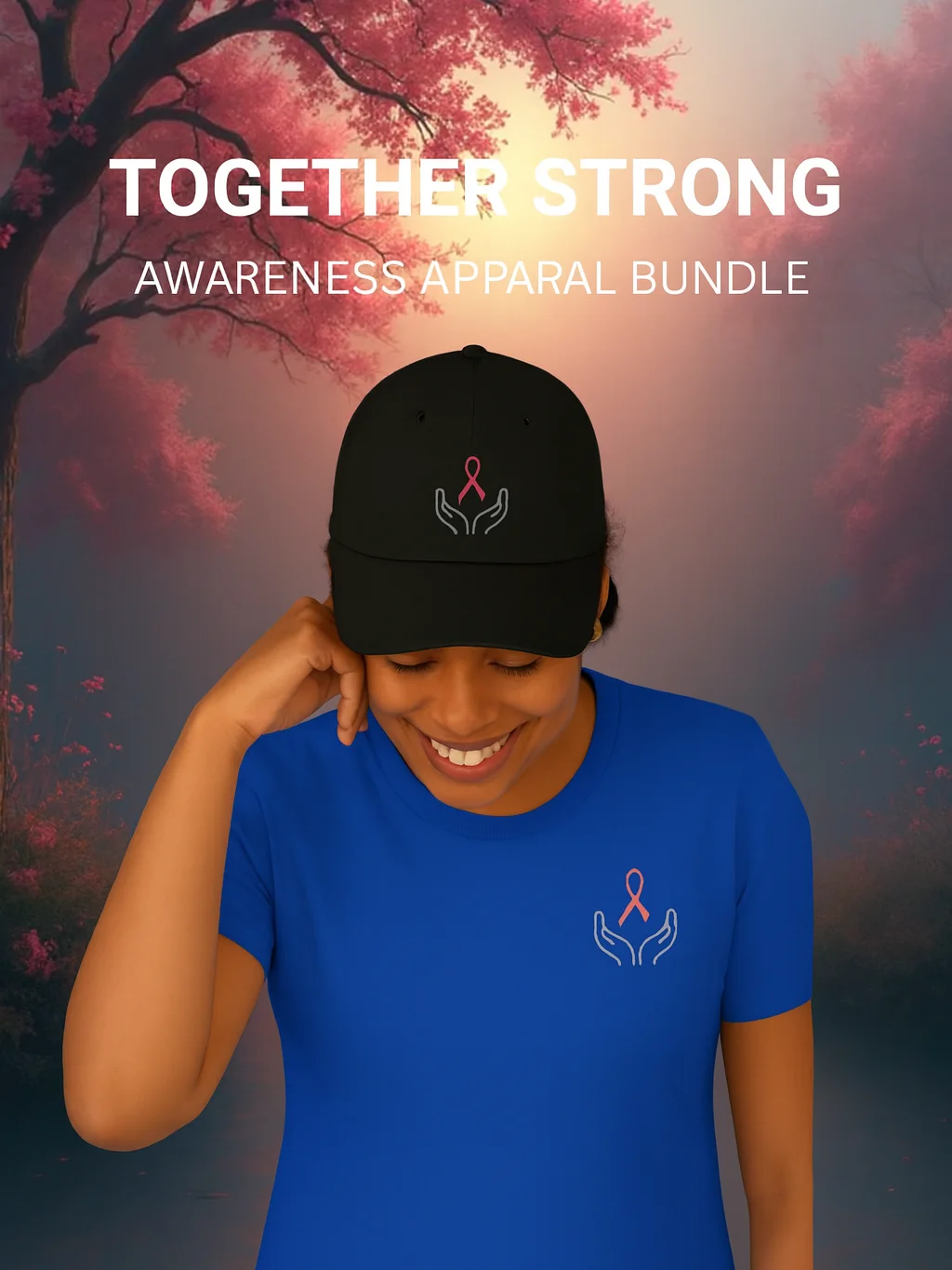 Pink Ribbon Awareness Dad Hat - Embroidered product image (5)