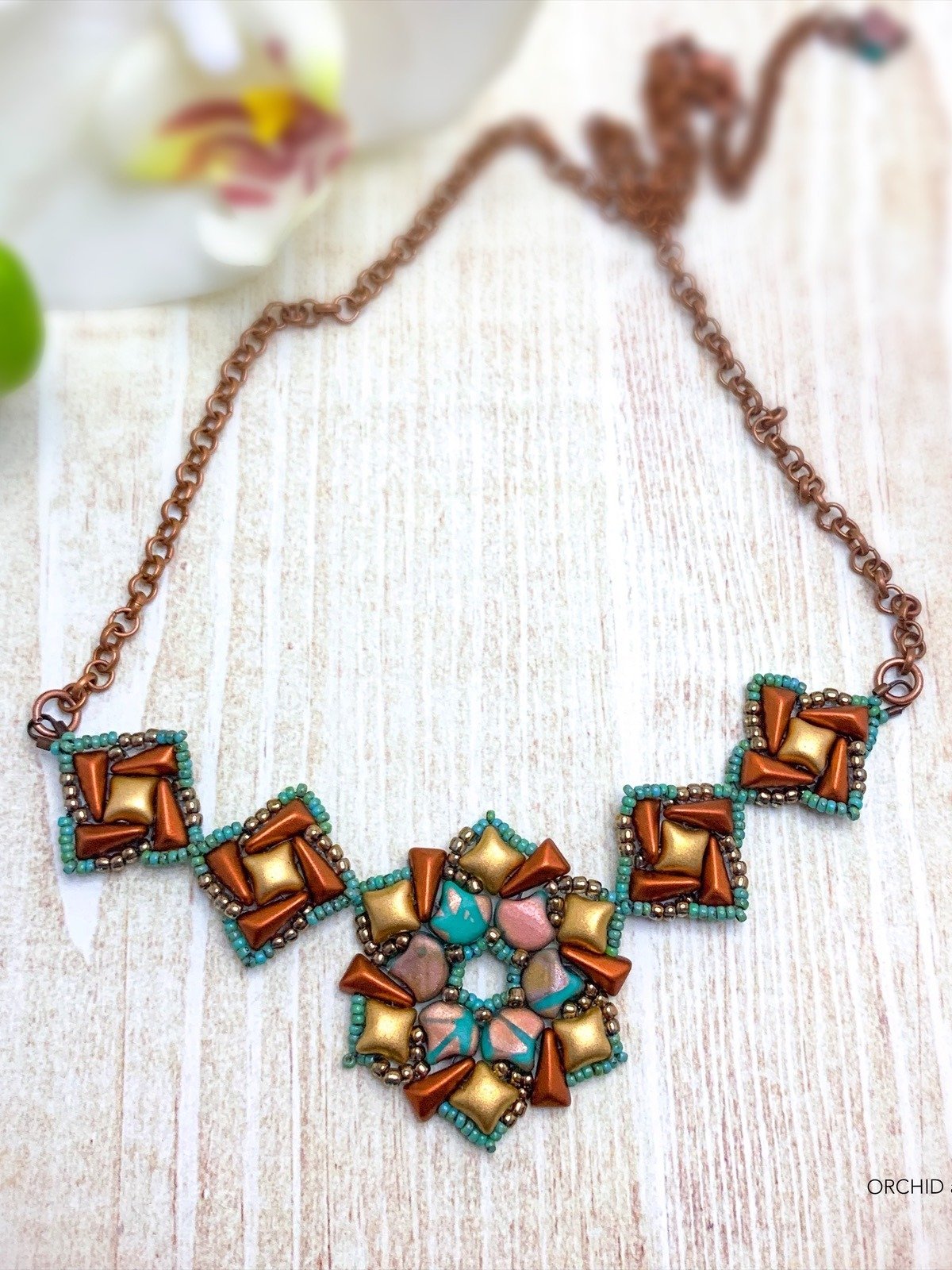 Beading Pattern – Canyon Falls Vexolo and WibeDuo Necklace product image (3)