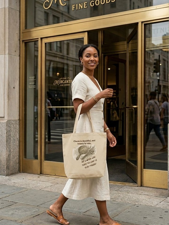 Fears the Lord" Proverbs 31:30 Christian Canvas Tote Bag product image (1)