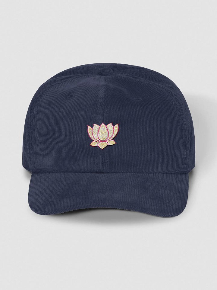 Golden Lotus Corduroy Dad Hat product image (1)