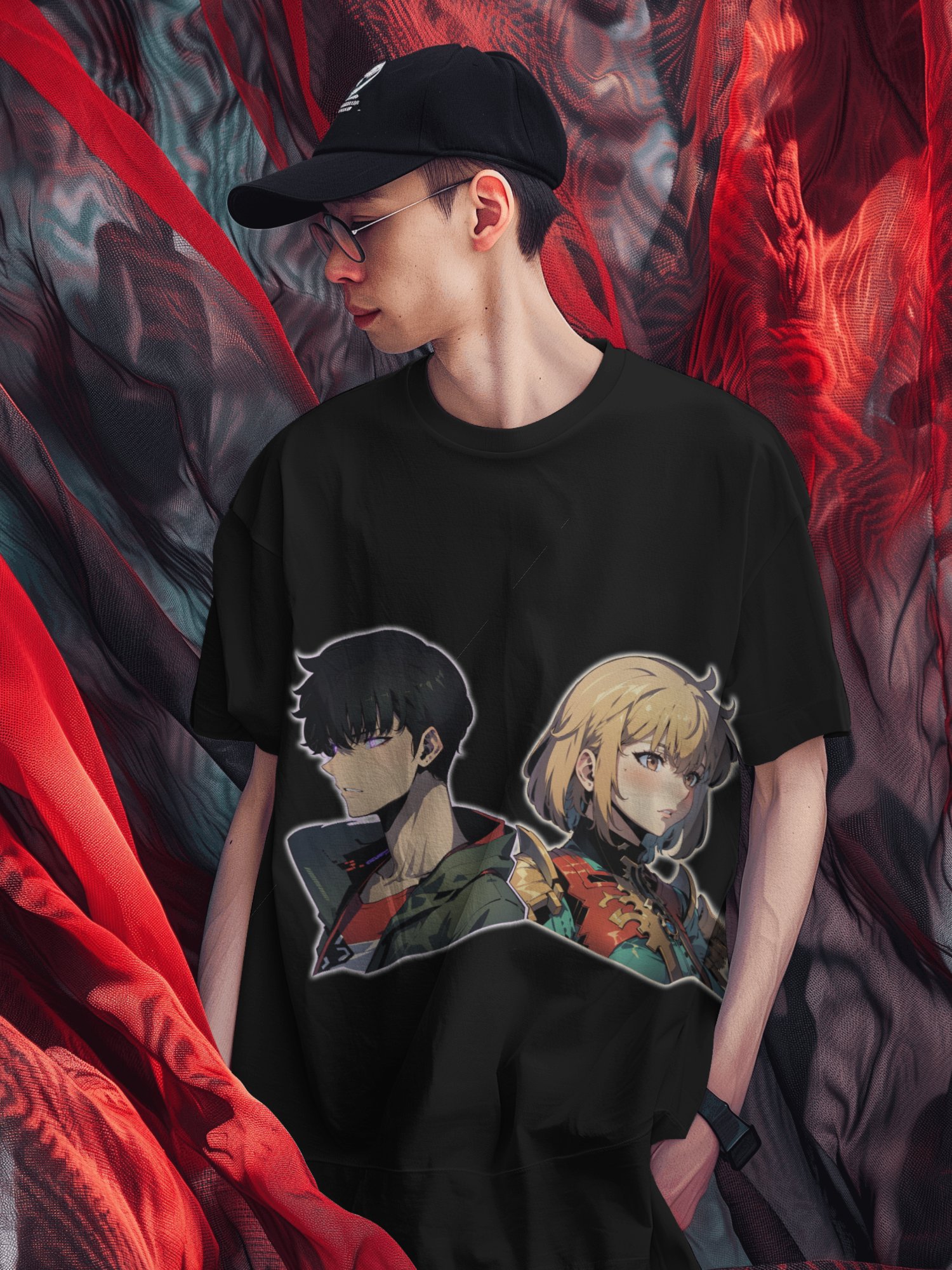 Shadow Monarch & Radiant Blade Duo Anime Streetwear Tee product image (3)