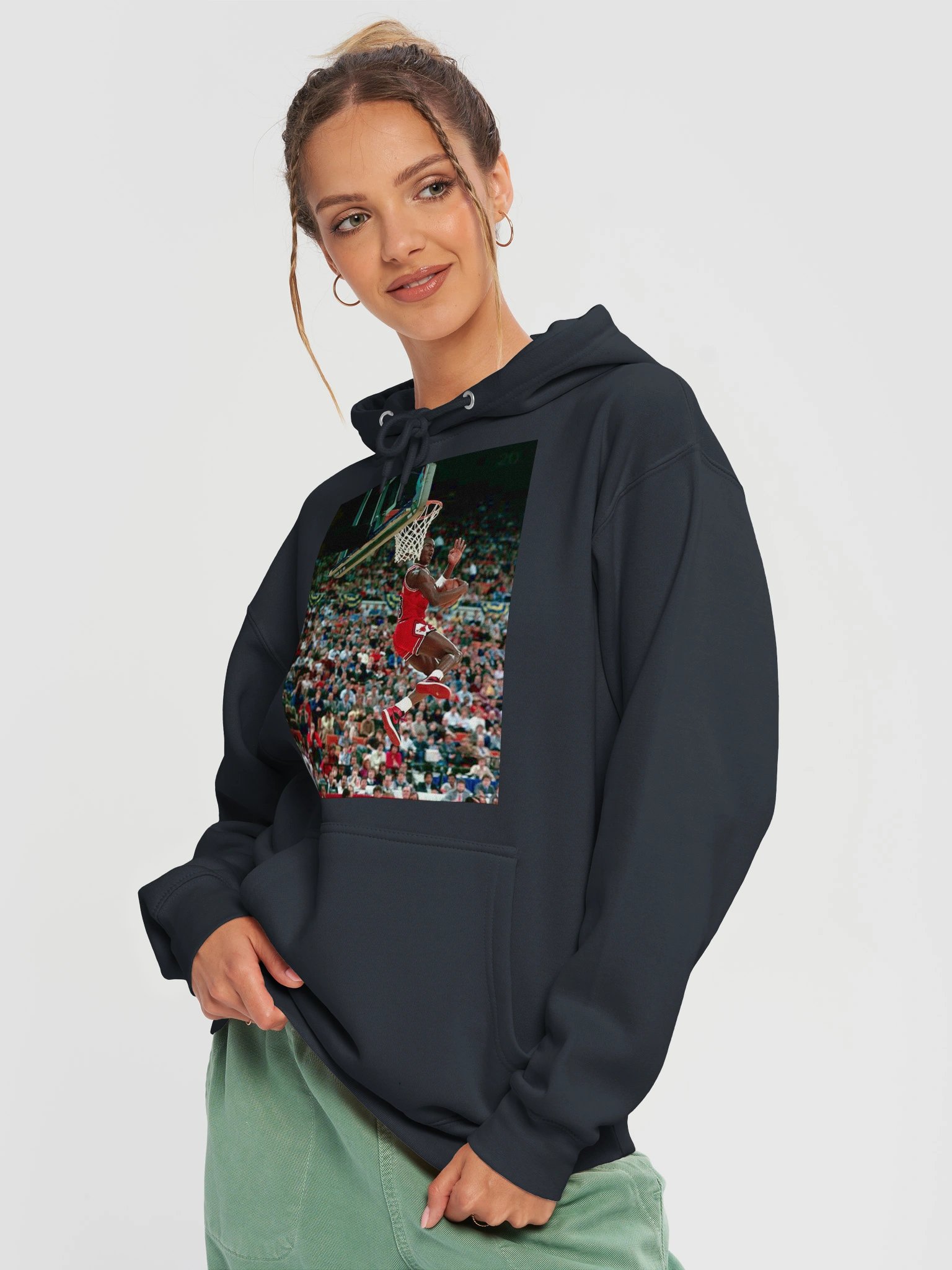 90s VINTAGE RETRO AIR JORDAN DUNK CONTEST HOODIE product image (13)