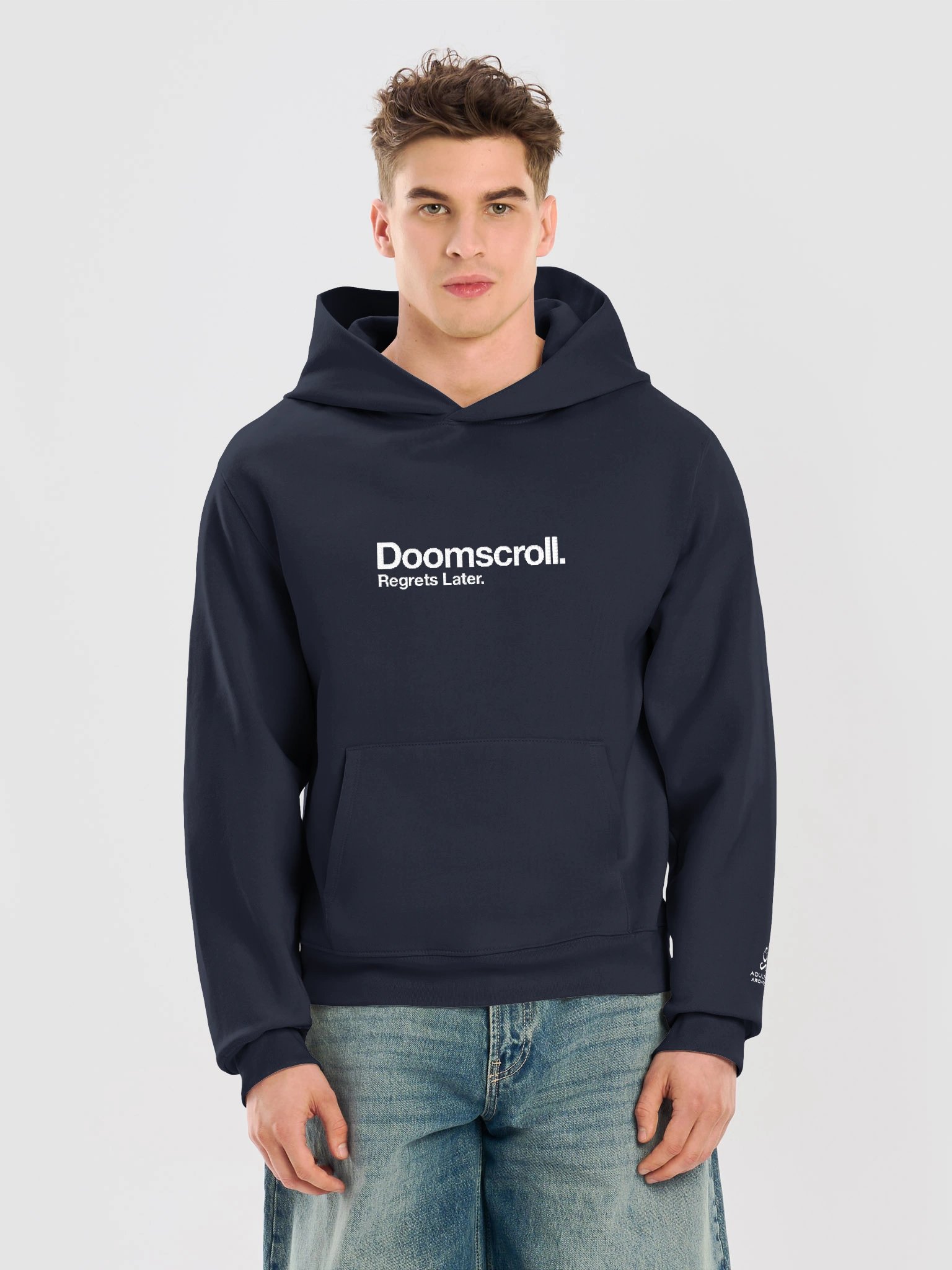 “Doomscroll. Regrets Later.” — Bella+Canvas Unisex Oversized Midweight Hoodie product image (17)