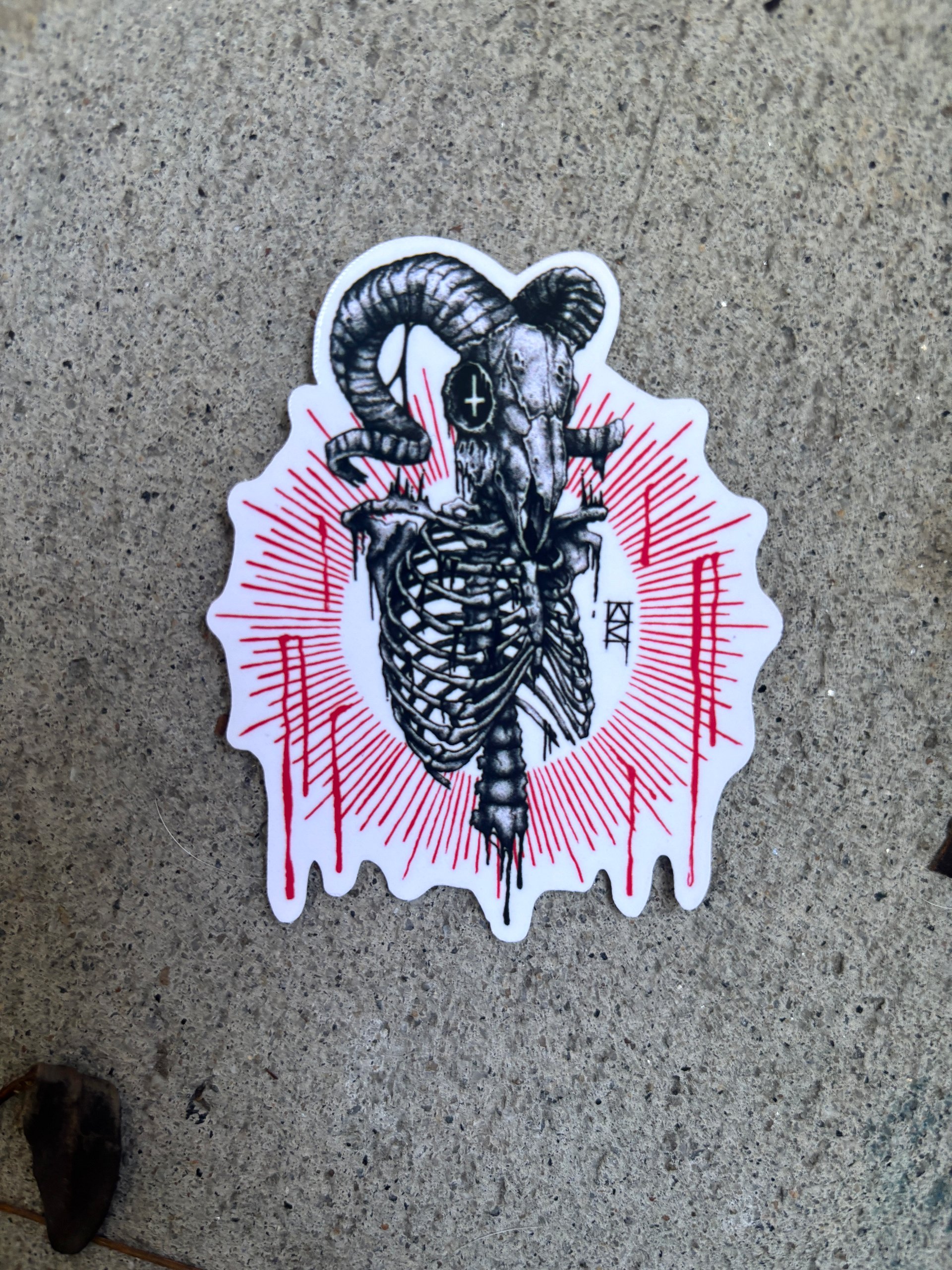 Baphomet Skeleton Vinyl Sticker product image (1)