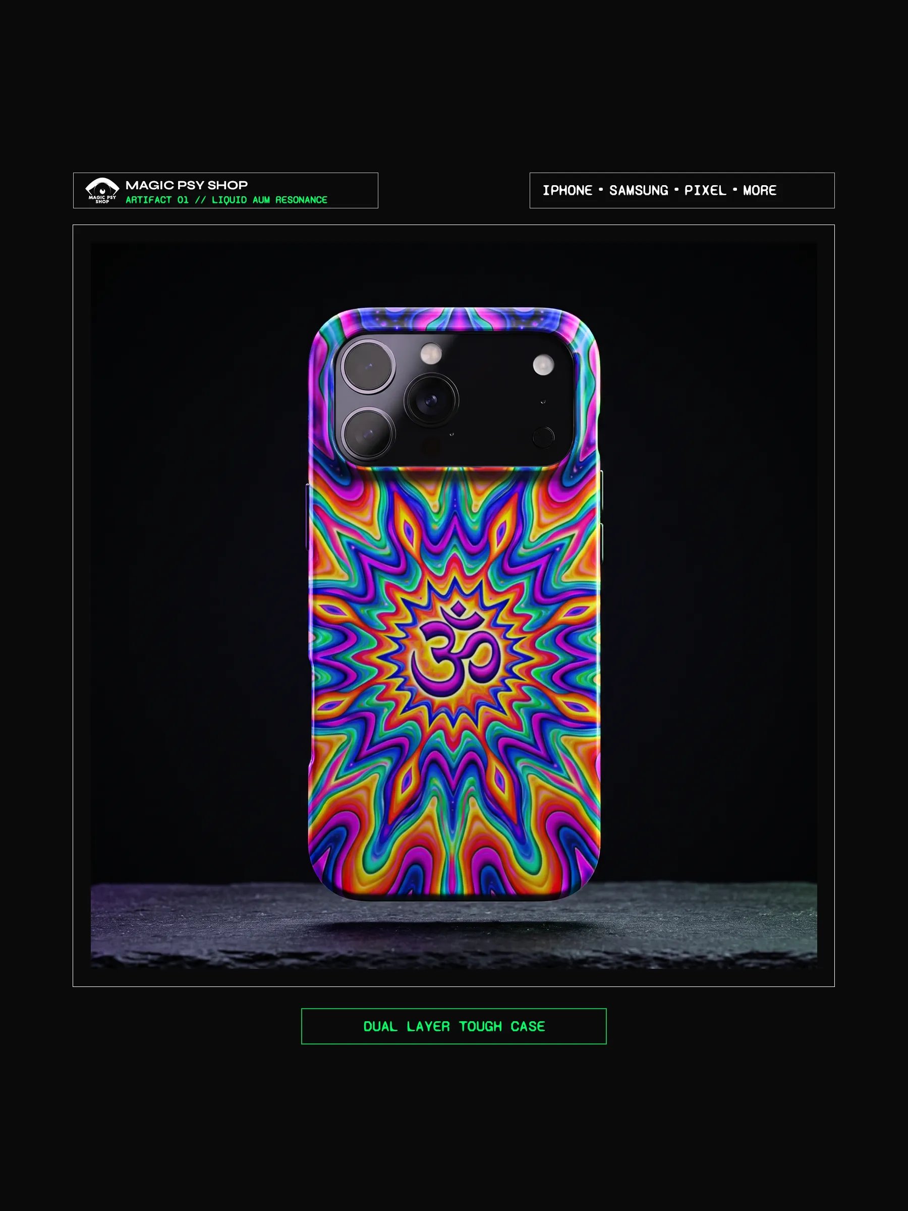 Artifact 01: Liquid Aum Resonance - Dual-Layer Tough Phone Case product image (1)