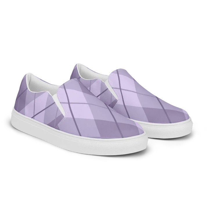 Lilac Argyle Men's Slip-On Canvas Shoes product image (2)