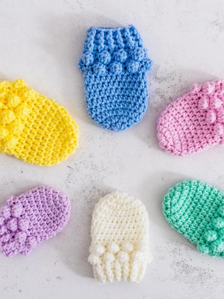 Bobble Baby Mittens Crochet Pattern product image (1)