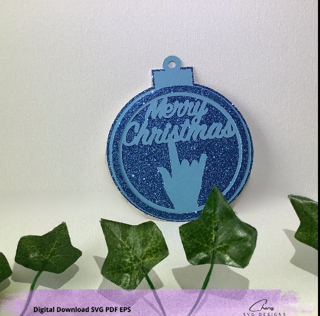 Layered I Love You in ASL Holiday Ornaments SVG Bundle product image (5)