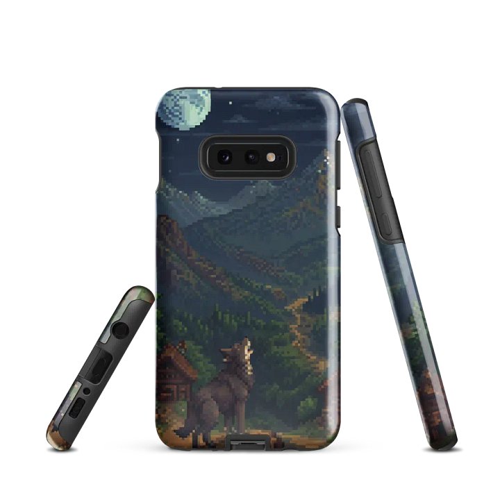 Pixel Howl Samsung Tough Case - Retro Wolf & Mountain Design product image (2)