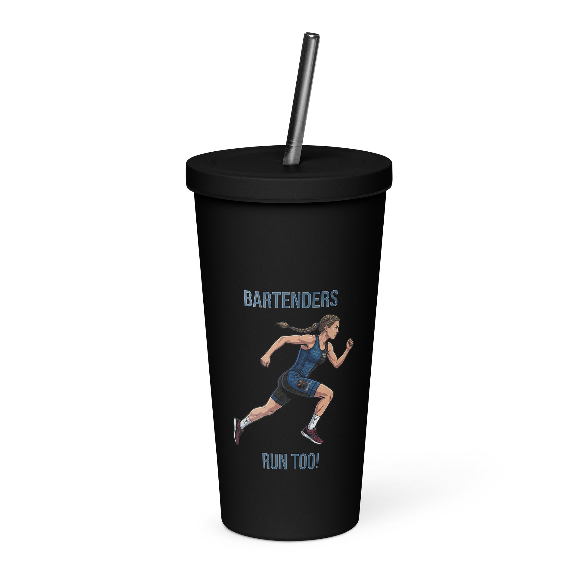 Bartender Athlete Tumbler with Straw | Ladies Running Edition product image (3)