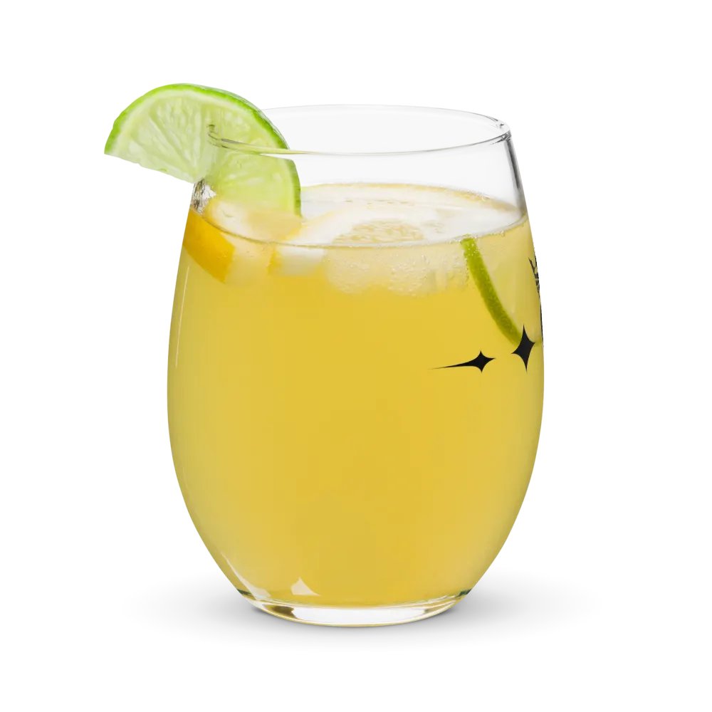 Crowned Apple (Black) ✦ Stemless Wine Glass product image (11)