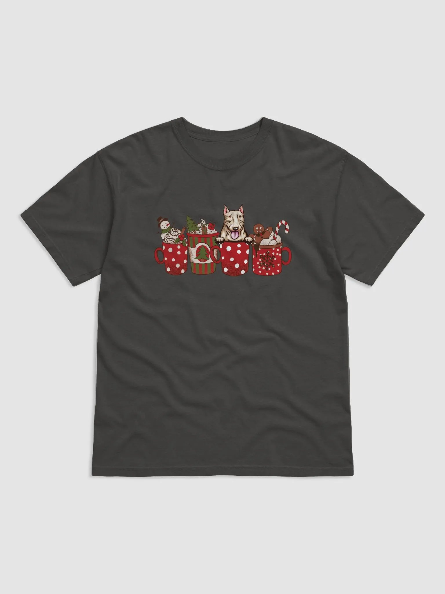 Cute Bull Terrier in a Christmas Cup T-Shirt | Funny Christmas Pup in a Cup product image (24)