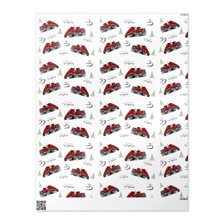Ho ho hold my logboom: Custom Wrapping Paper product image (1)