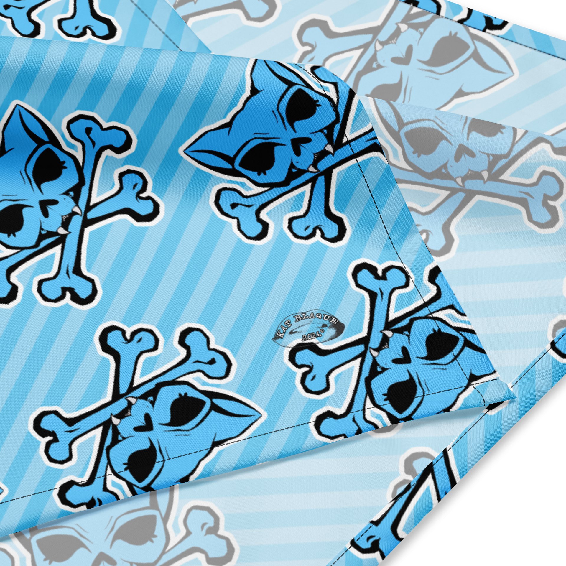 Light Blue Kat Skull Bandana product image (2)