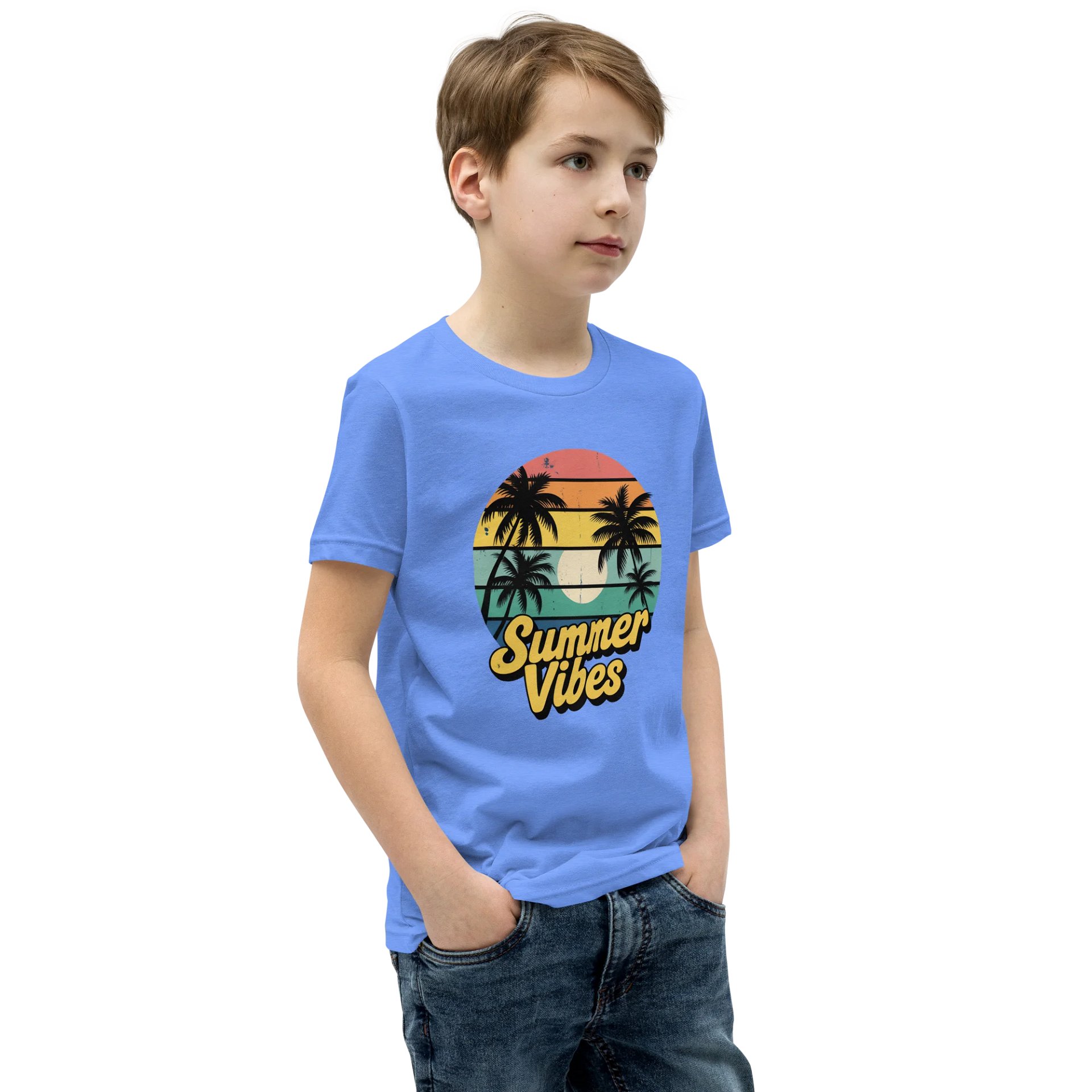 Retro Sunset Summer Vibes Youth T-Shirt product image (2)