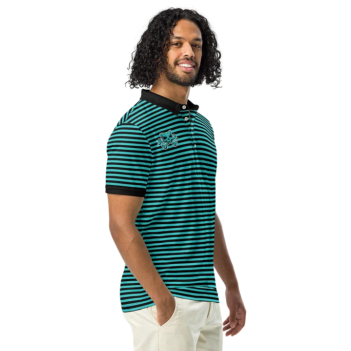 Turquoise and Blaque Red Kat Skull Polo product image (2)