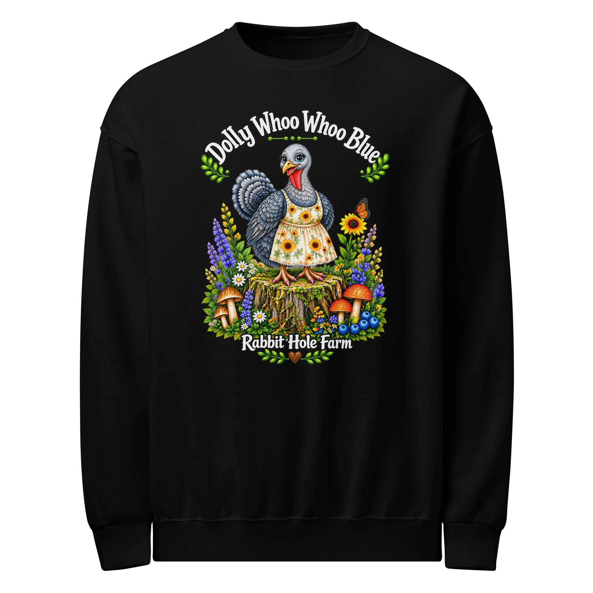 Dolly Sunflower Dress Design Adult Sweatshirt Black product image (1)