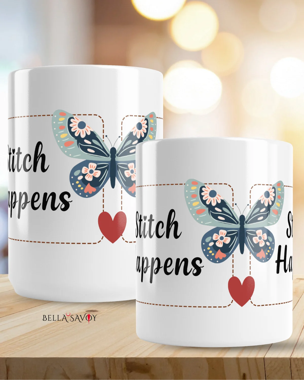 Stitch Happens Floral and Butterfly Mug product image (9)
