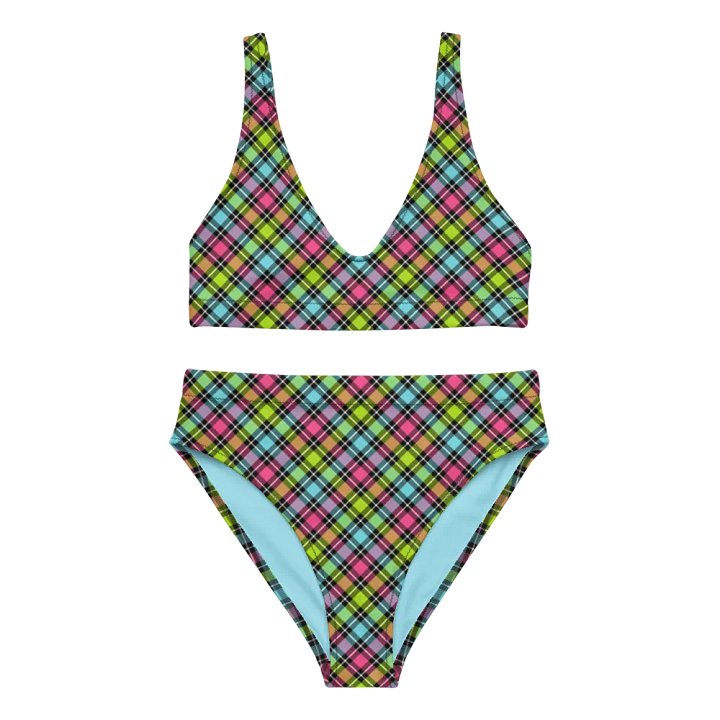 Neon Checkered Plaid Bikini product image (2)