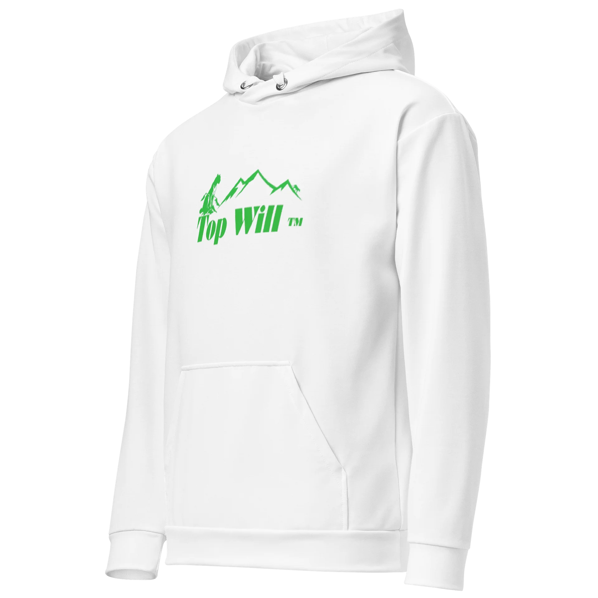 Top Will ™ Unisex White & Green Cotton Hoodie product image (3)