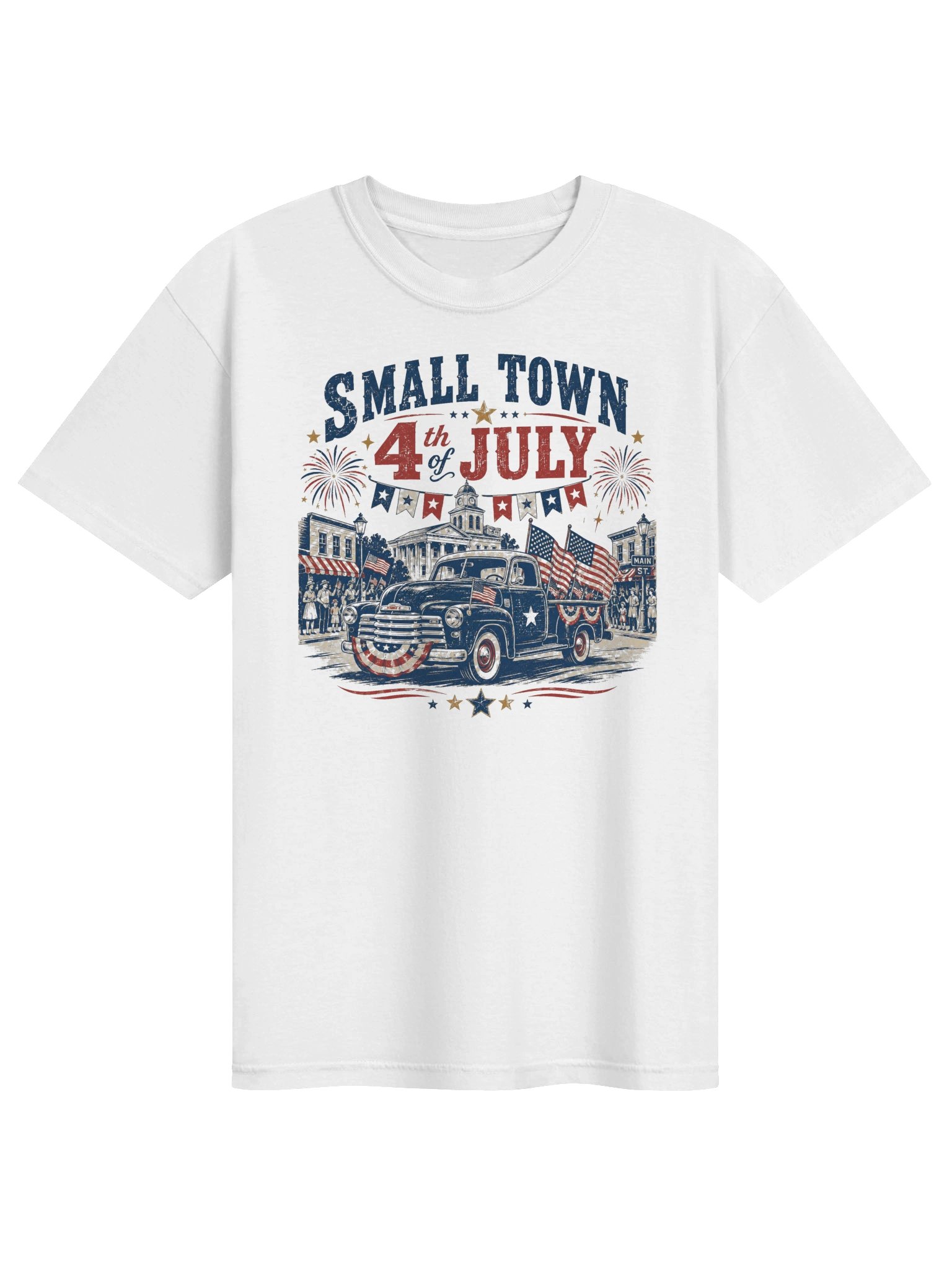 Small Town 4th of July T-Shirt | Vintage Patriotic Parade Tee product image (1)