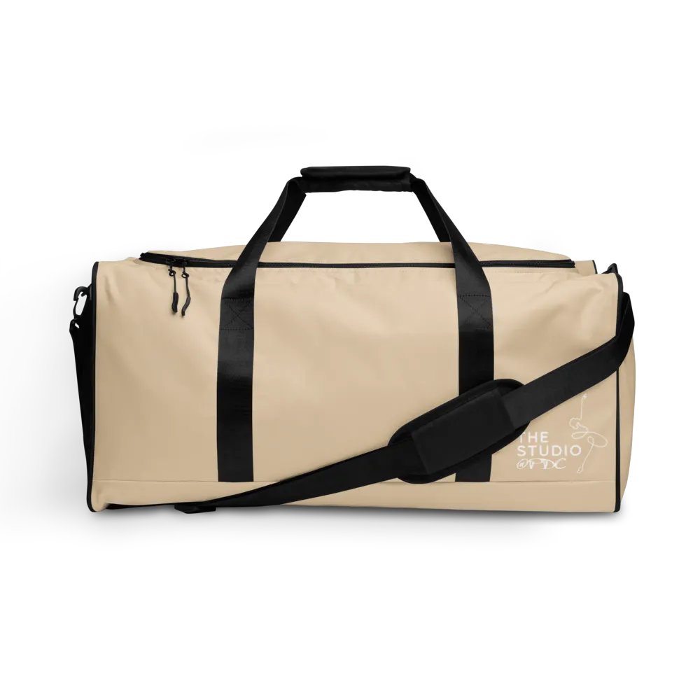 Large Dance Bag | Tan with White Logo and Quote product image (1)