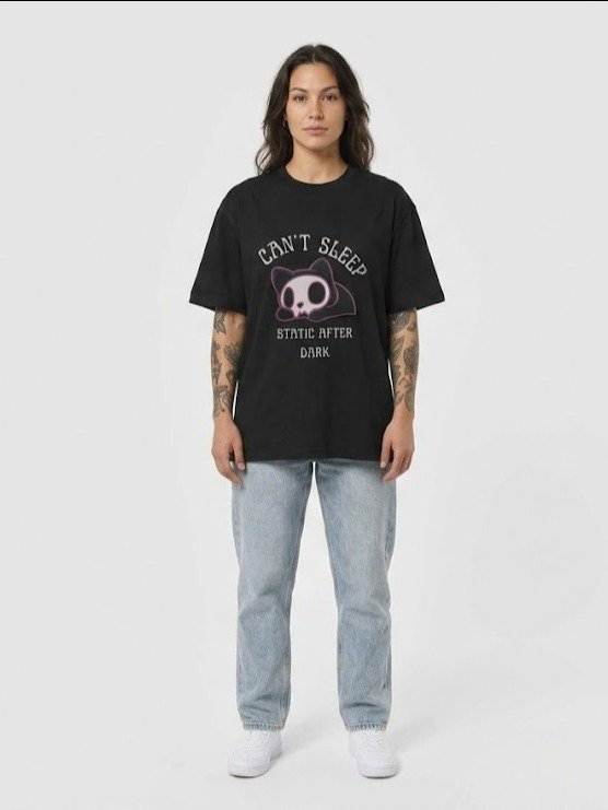 Can't Sleep" Unisex Organic Oversized Tee product image (1)