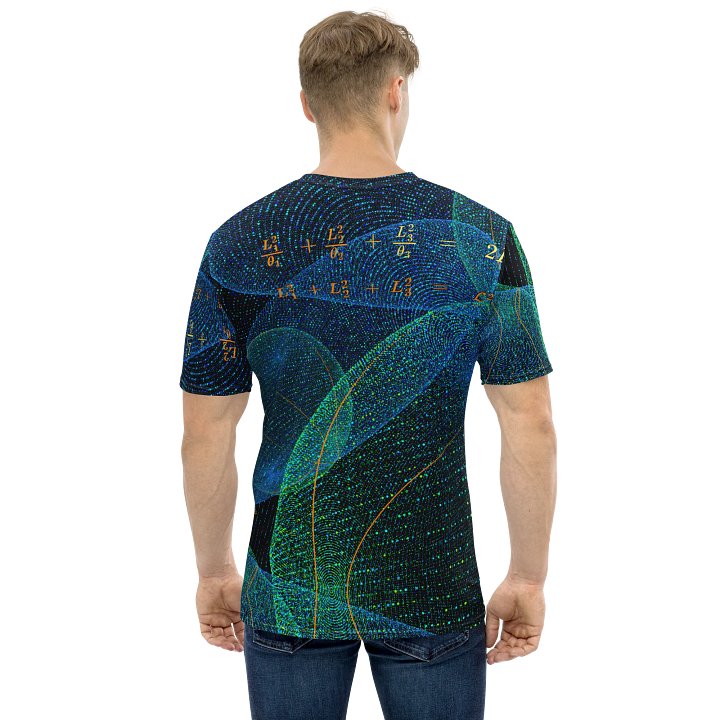 Poinsot's Pixel Spaceship 3 - Physics of the Gyroscope Men's Crew Neck T-Shirt product image (1)