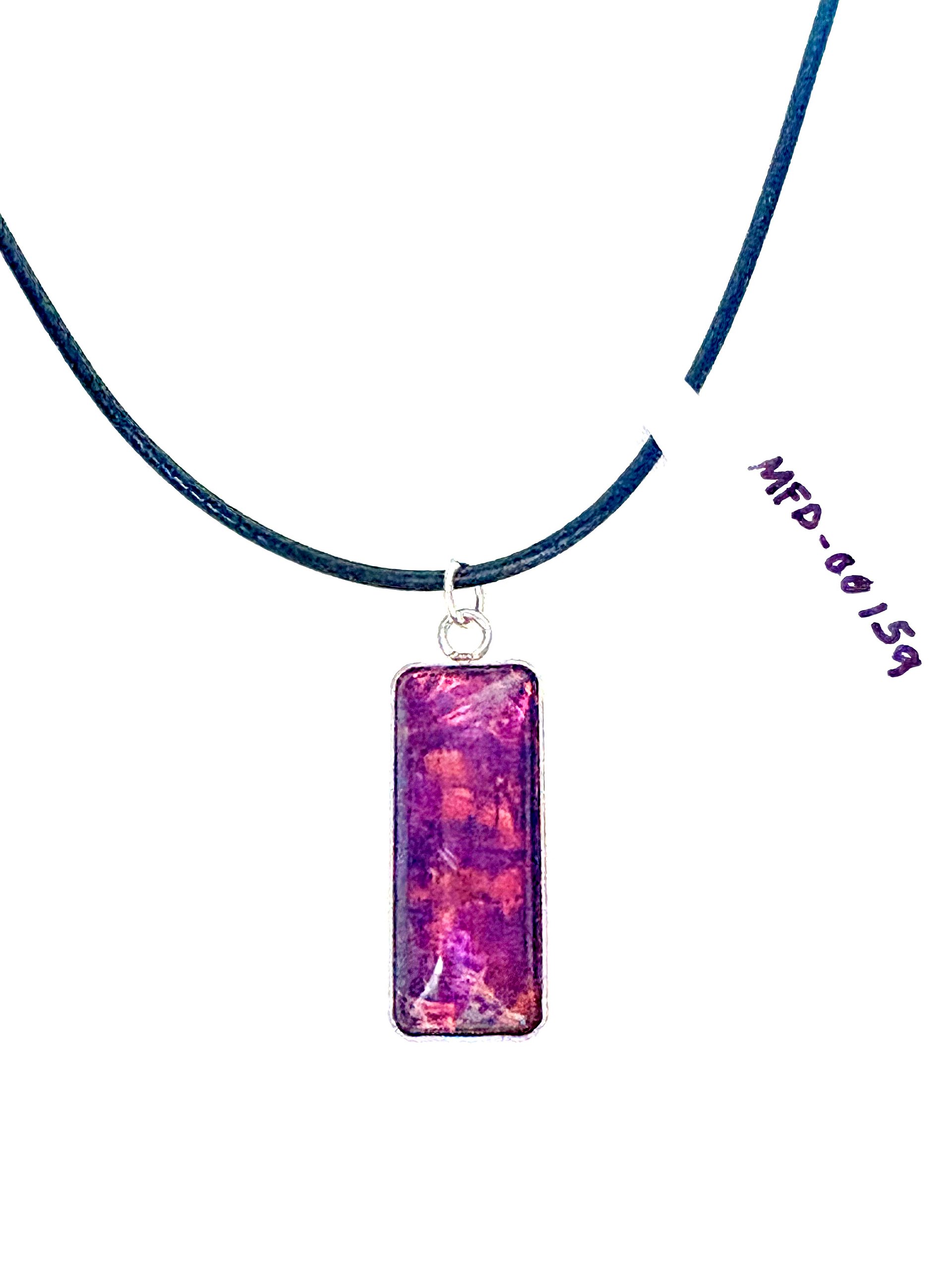 MFD-00159 | Electric Tide Pendant Necklace | Cranberry Bog Pink | Rectangle Cabochon | Monique Faella Designs™ product image (3)
