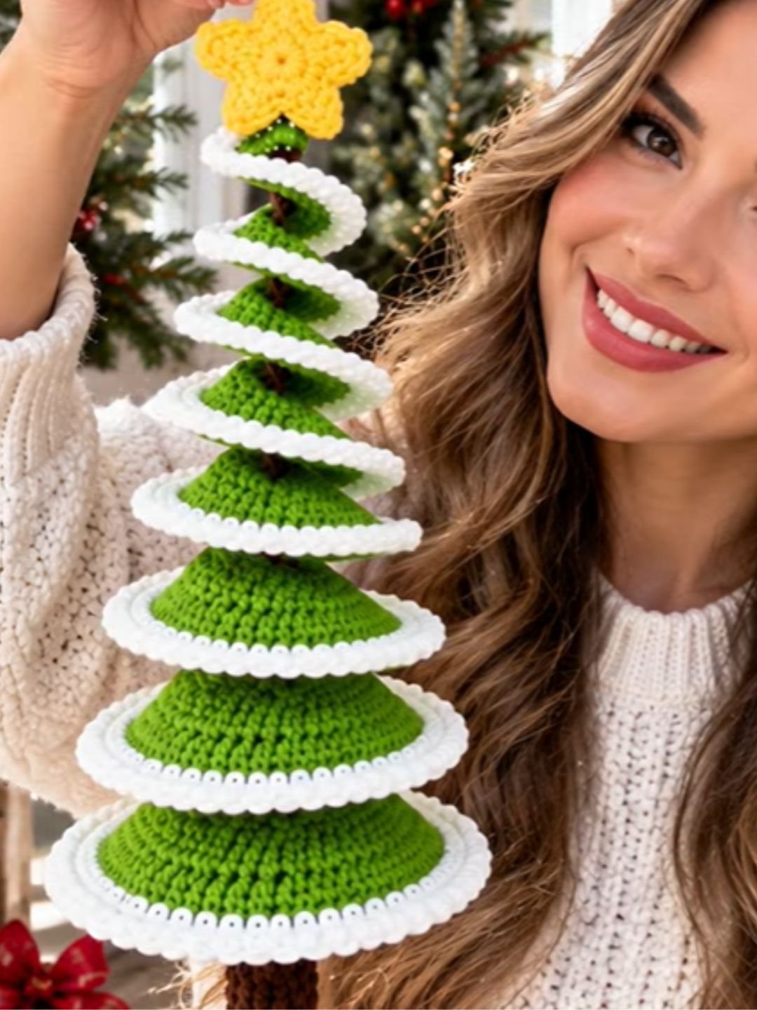 Crochet Christmas Tree Pattern PDF | Spiral Ruffle Christmas Tree | Beginner Crochet Pattern product image (3)