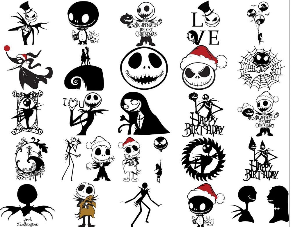 130+ Jack Skellington SVG Bundle for Cricut | Jack Skellington PNG DXF EPS | Halloween Clipart Instant Download product image (4)