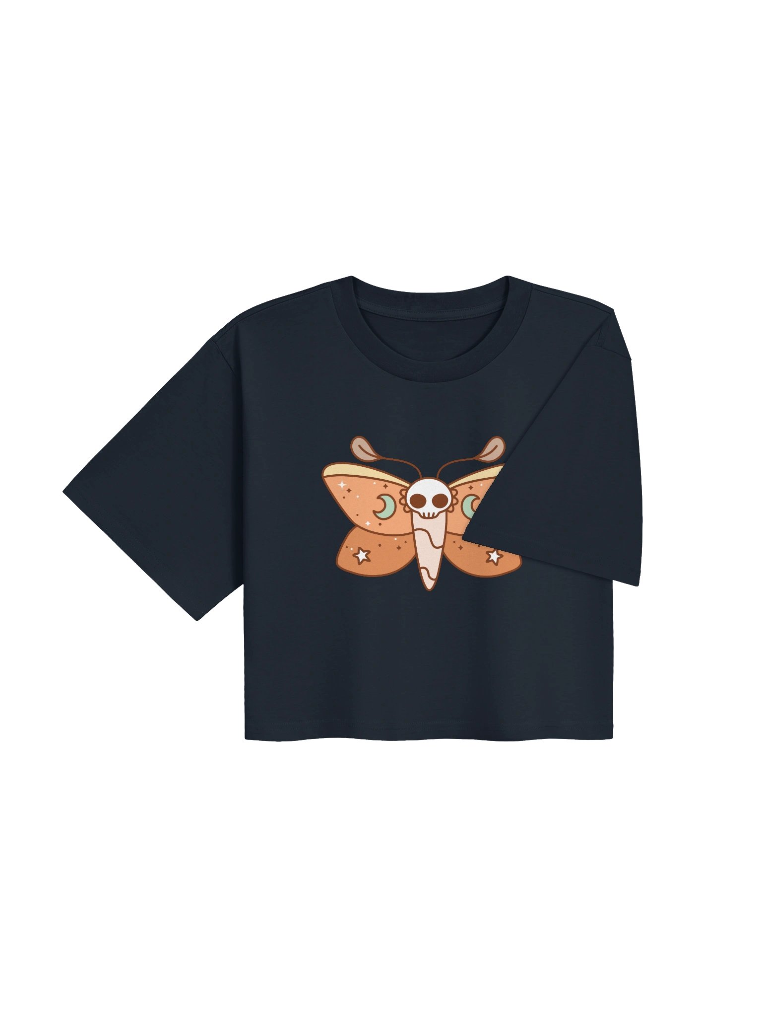 Moonlit Wings Crop Tee | Celestial Moth Vintage Boho Character Crop Top product image (12)