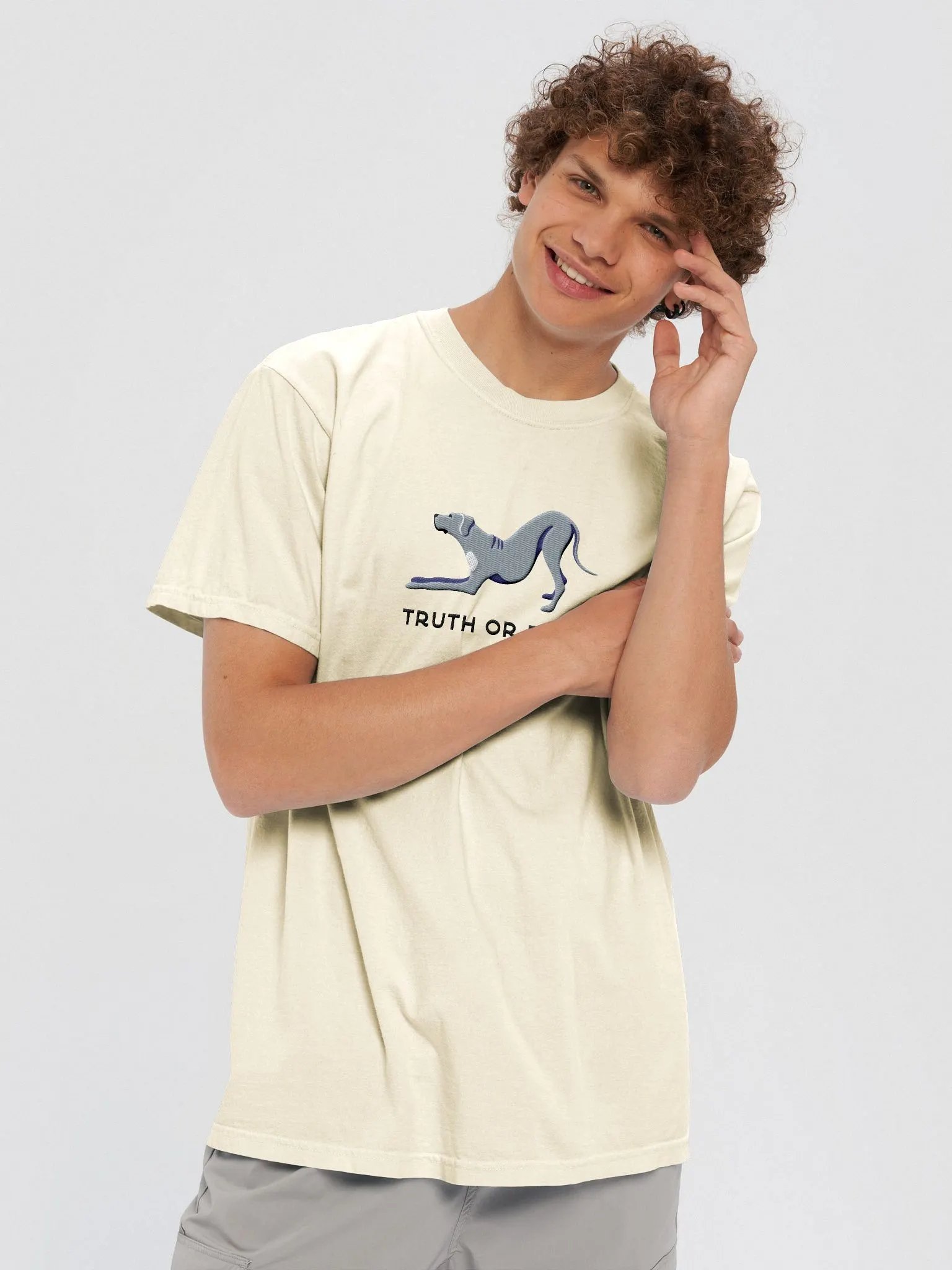 Truth or Dane T-Shirt(Embroidered) of a Great Dane(Blue) product image (8)
