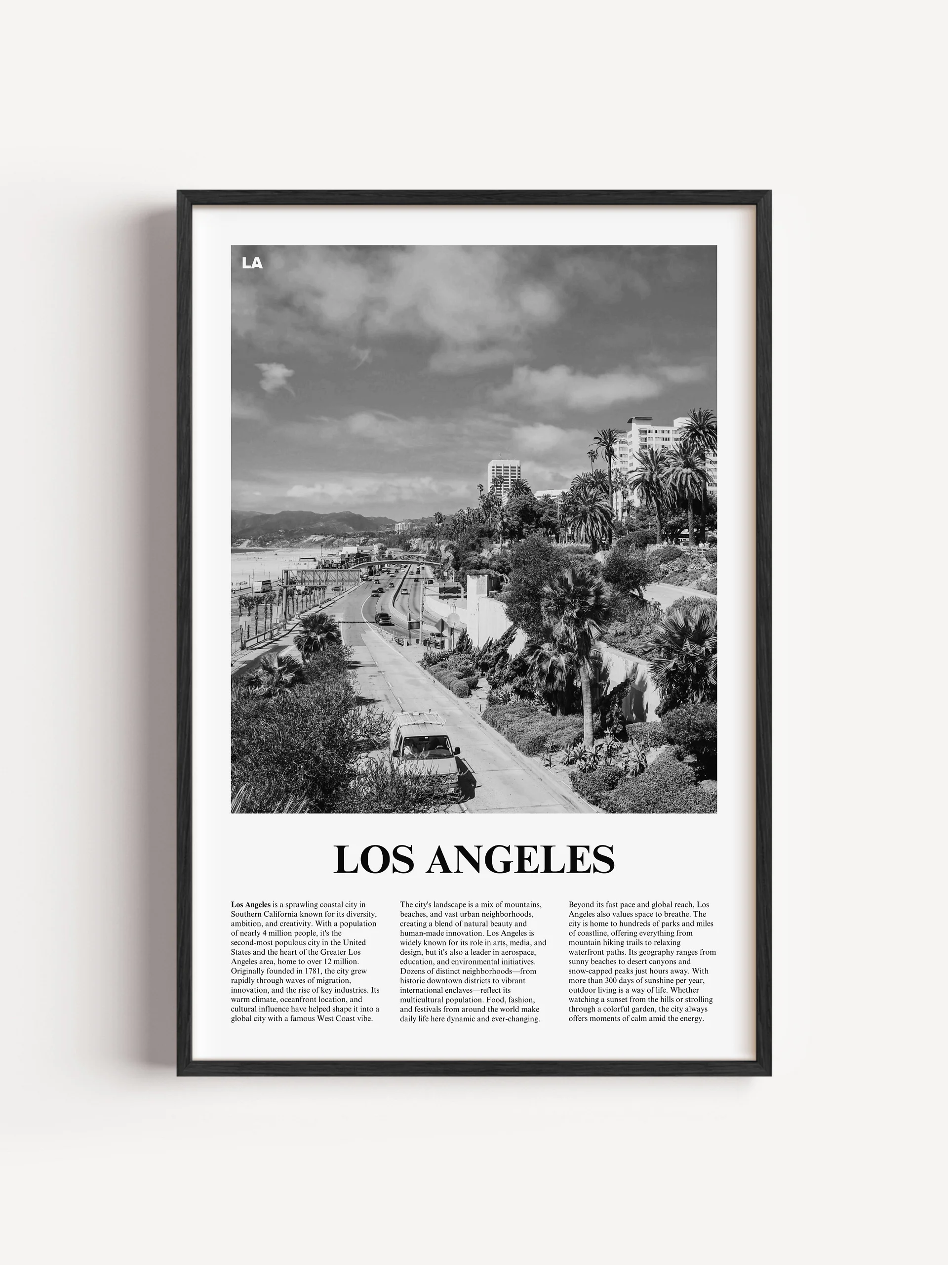 Los Angeles 03 Newspaper Poster | Framed product image (1)