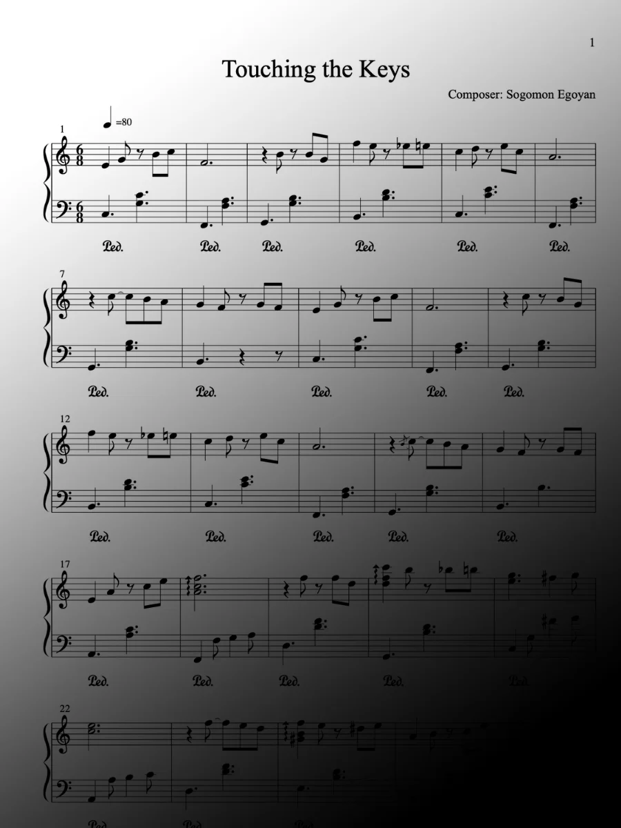 Touching the Keys by Sogomon Egoyan - Piano Sheet Music product image (1)
