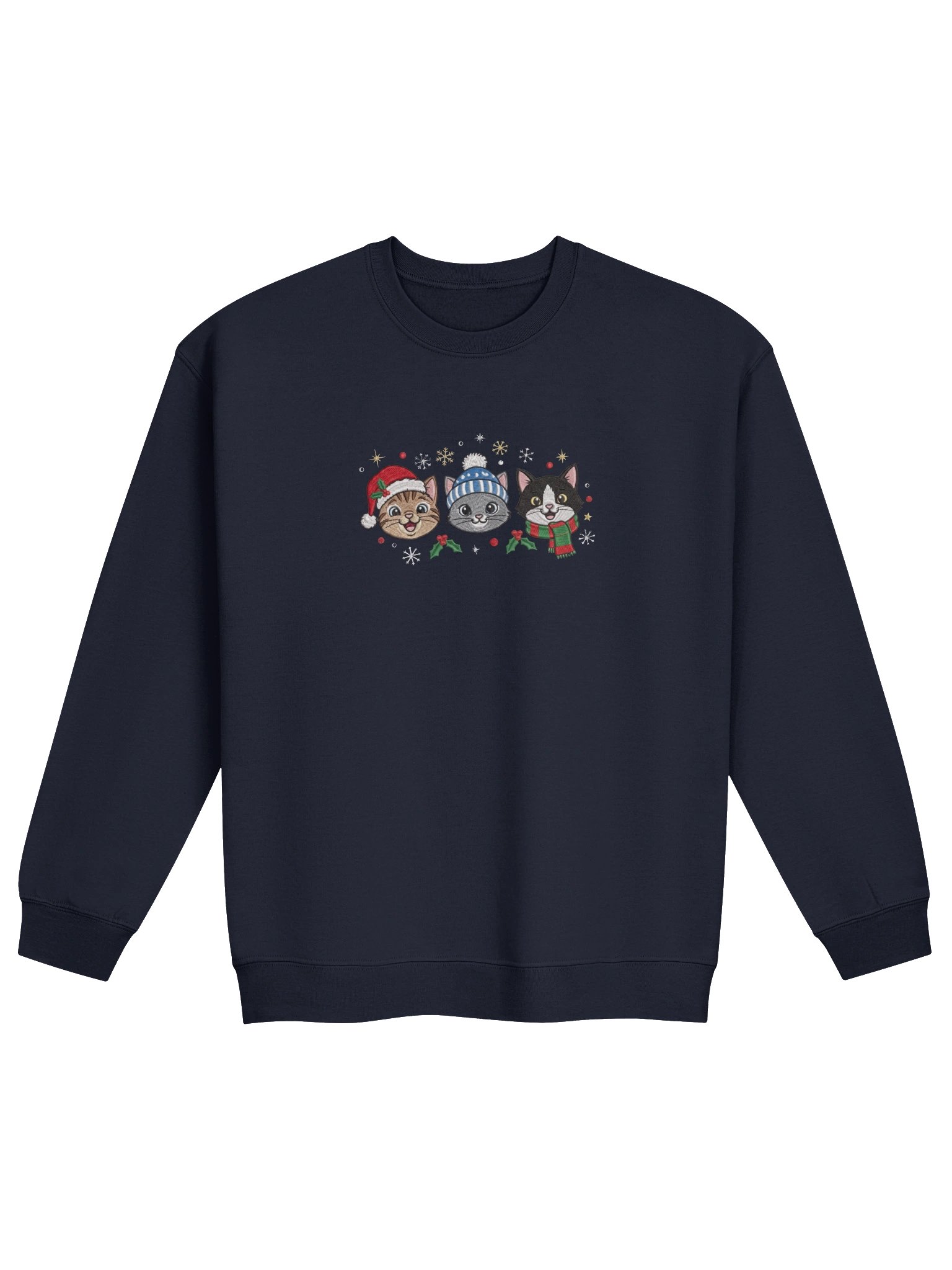 Christmas Cat Trio Sweatshirt – Cute Holiday Cats product image (2)