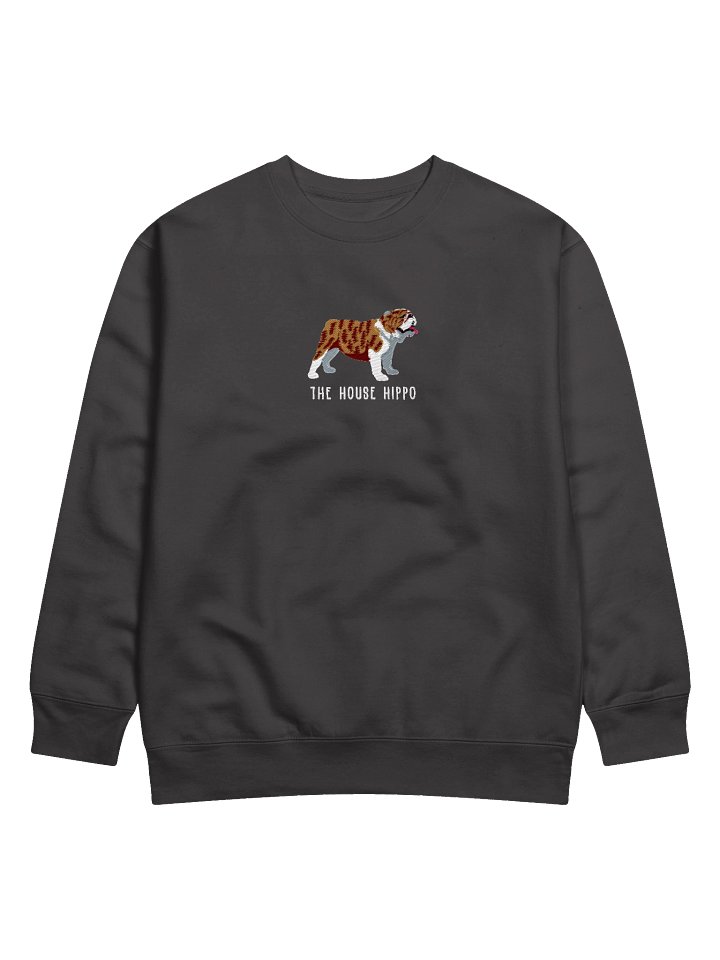 The House Hippo Sweatshirt (Embroidered) of an English Bulldog(Brindle & White) product image (3)