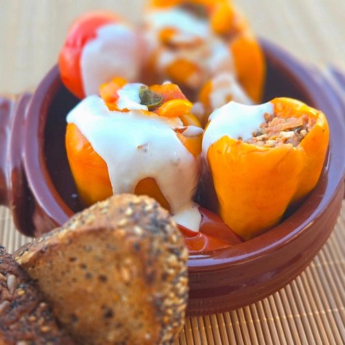 🫑 A savory classic: Buckwheat Stuffed Peppers (Vegan)

📉 THE FOODPRINT
■ □ □ □ □ Very low
Calculated using the Harvard Foodpr...