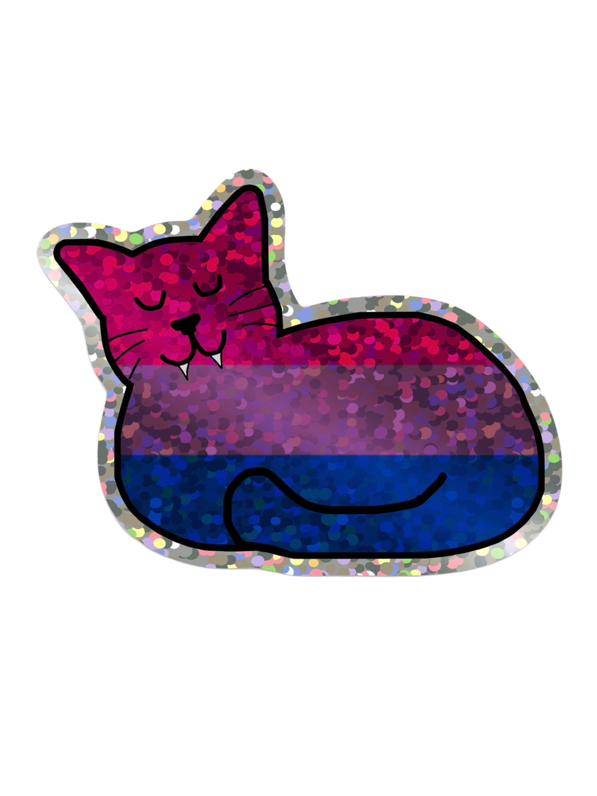 Sparkly Bi Pride Cat Loaf sticker product image (1)