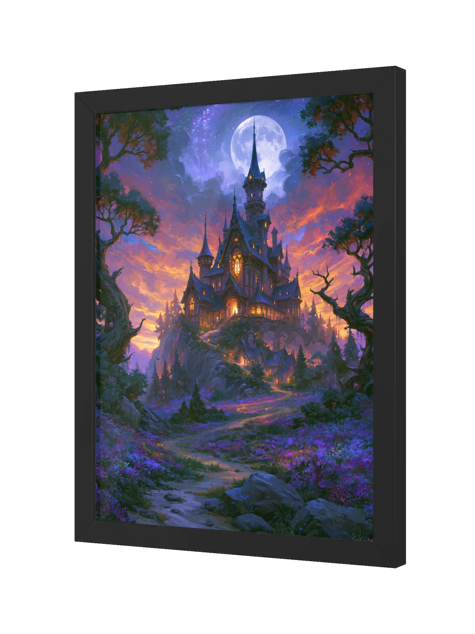 Moonlit Gothic Manor Framed Art Print — The Moonlit Manor product image (6)