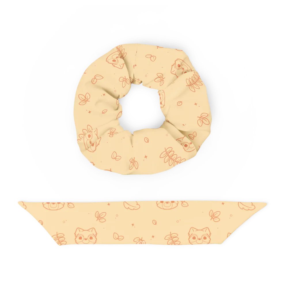 Orange recycled scrunchie | Woodland frens product image (4)