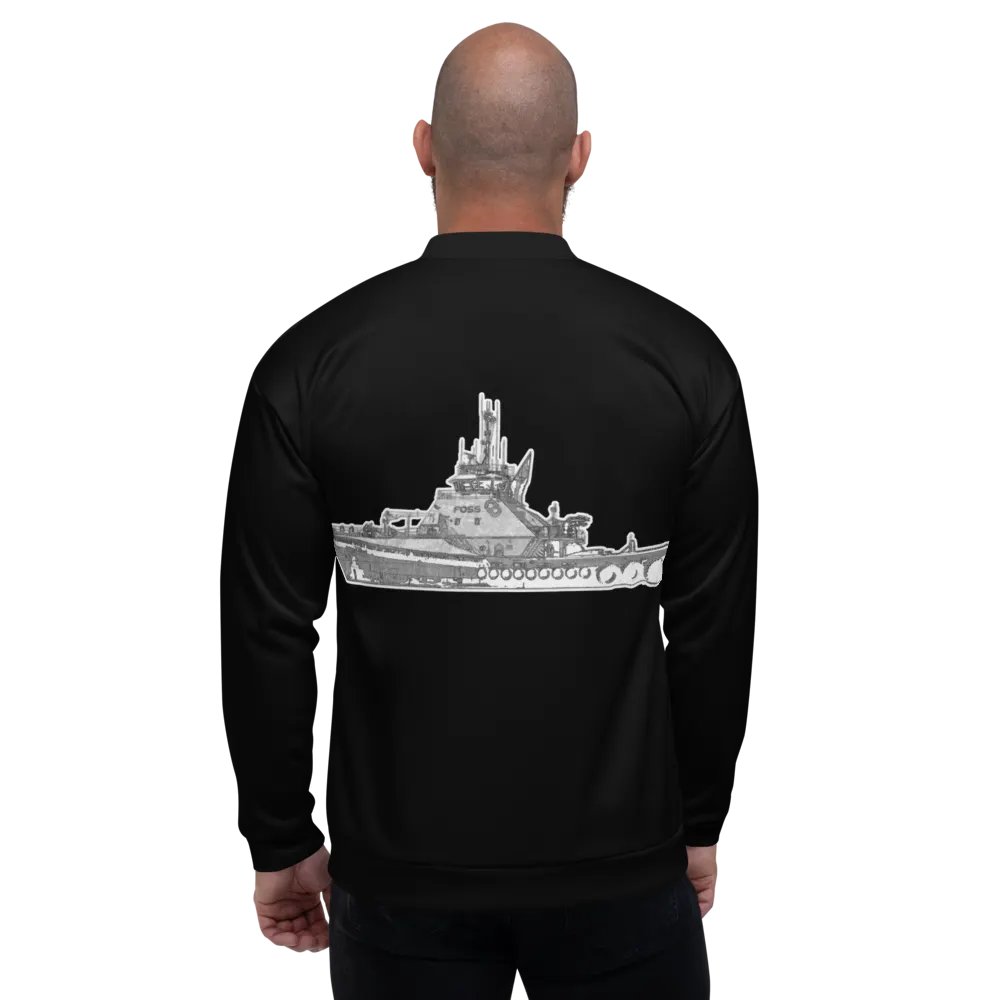 Foss Tugboat Sketch Black Bomber Jacket product image (6)