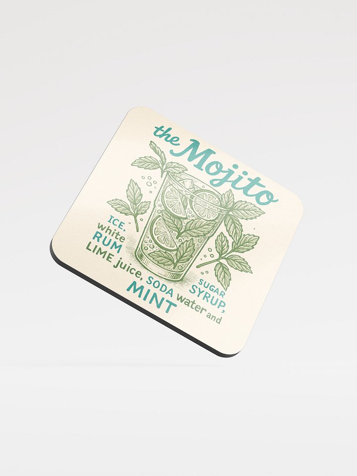 Mojito Cocktail Coaster – Illustrated Drink Recipe Decor product image (2)