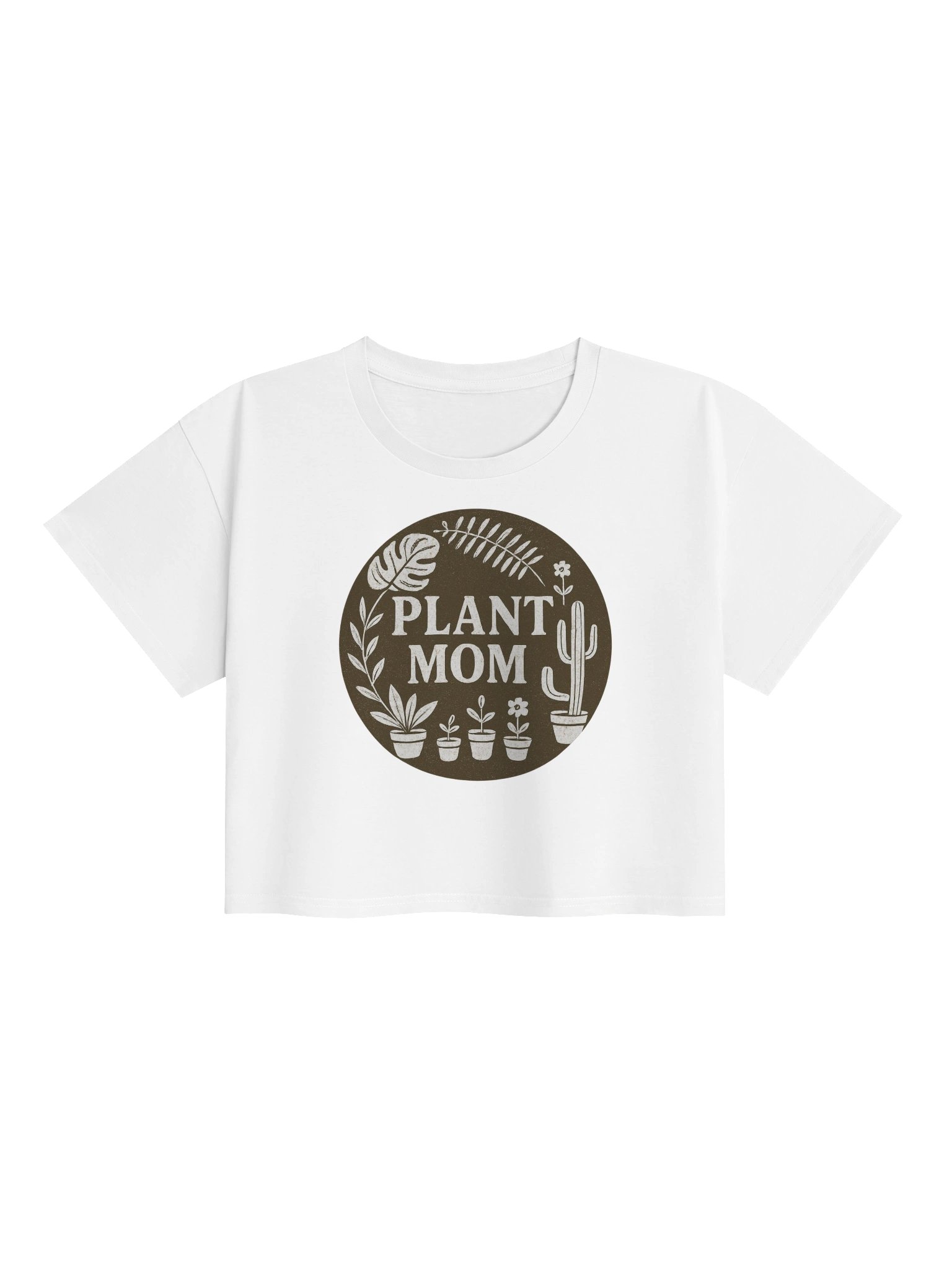 Plant Mom Crop Tee – Botanical Aesthetic Plant Lover Shirt product image (2)