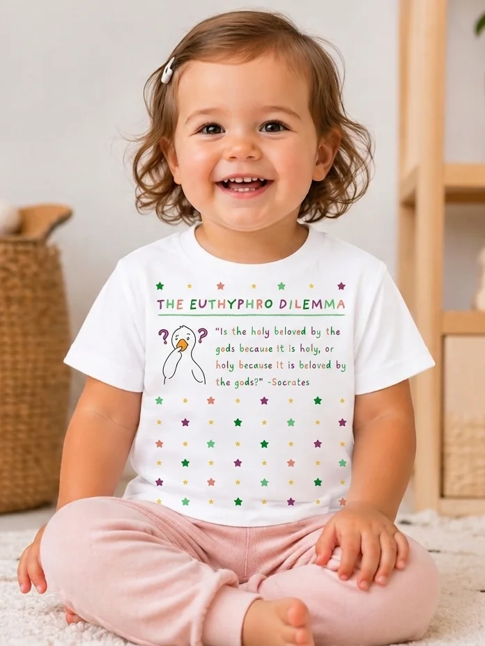 The Euthyphro Dilemma - Philosophy Toddler T-Shirt in White product image (2)