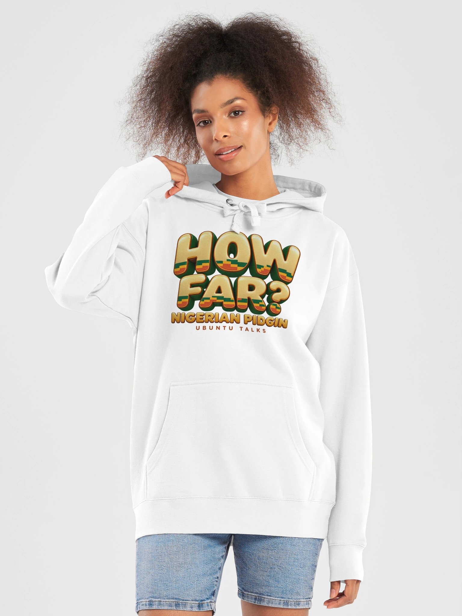 Ubuntu Talks Heritage — HOW FAR? | Nigerian Pidgin Premium Hoodie product image (9)