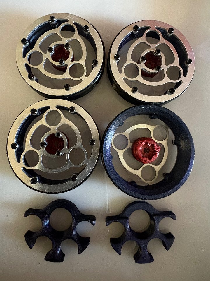 1.7" ( 44MM) High Clearance Wheels: "Sigil" (Beetle Wing/ Ruby) product image (1)