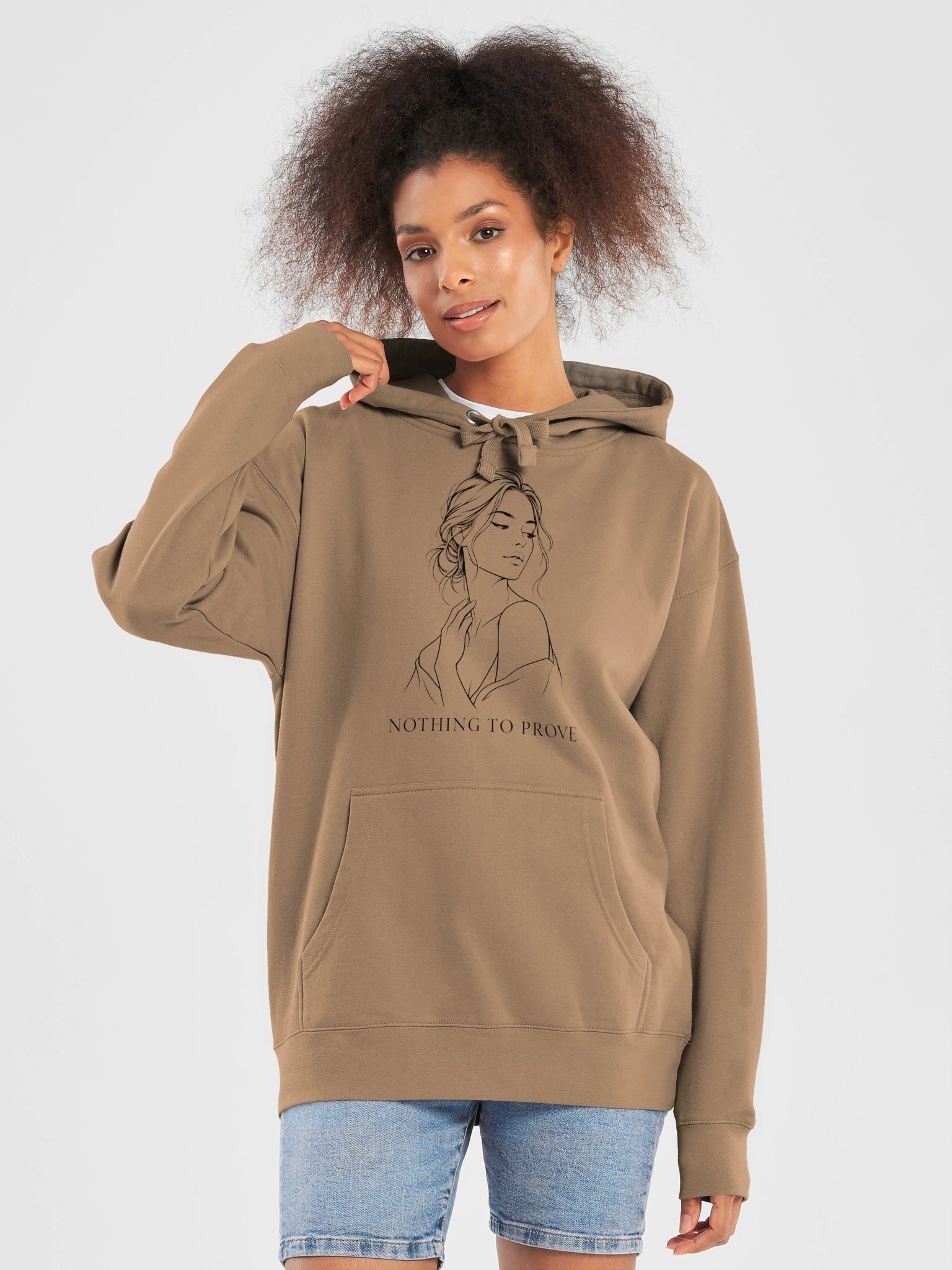 Nothing To Prove Women’s Graphic Hoodie | Minimal Line Art Hoodie product image (29)